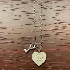 Tiffany & Co. Heart Tag with Key Pendant Necklace